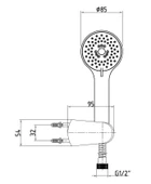 Eca Luna Ankastre Duş Seti - 3 yollu / 7 parça set - ECA.ANKSET.BD312 - 9