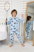 Transportation Veichle Desenli Çocuk Pijama Takımı (Alt-Üst) Bej 3-8 Yaş - 3