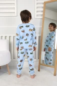 Transportation Veichle Desenli Çocuk Pijama Takımı (Alt-Üst) Bej 3-8 Yaş - 4