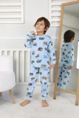Transportation Veichle Desenli Çocuk Pijama Takımı (Alt-Üst) Bej 3-8 Yaş - 2