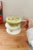 Mien Kulplu Borosilikat Cam Bardak Makaron Dilimli 400 Ml - 7