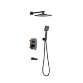 Tema Tetra Ankastre Duş Seti 3 Yollu Mat Siyah - 1