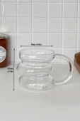 Mien Kulplu Borosilikat Cam Bardak Makaron Dilimli 400 Ml - 2