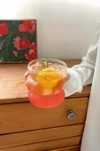 Mien Kulplu Borosilikat Cam Bardak Makaron Dilimli 400 Ml - 8