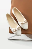 Albishoes Kadın Günlük Fiyonklu Balerin Babet Rahat Taban Şık Babet Günlük İş Ofis Babet Ayakkabı - 2