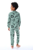 Gezegen Desenli %100 Pamuk Lacivert Çocuk Pijama Takımı - 19