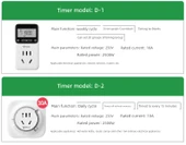 Elektrikli Araç Şarj Zamanlayıcı - 10A Zamanlayıcı 3 Pin Fiş 10 Saat Geri Sayım Elektrik Kesintisi D-7 - 5