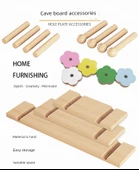 Ahşap Pegboard Çubukları - 20mm Çap - 11.7cm Uzun (4 Adet) - 7