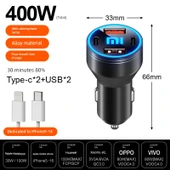 Xiaomi Su7max Pro Ultra 400W Alaşımlı Siyah Araç Şarj Cihazı + Apple 5-14 Kablo - 1