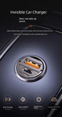 Gizli Araç Şarj Cihazı - Apple 8-14 Hızlı Şarj [USB+C] PD Hızlı Şarj Kablolu - 7
