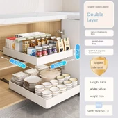 Çift Katmanlı Çekmeceli Mutfak Dolabı Rafı - 53cm Derinlik - 40cm Genişlik - 1