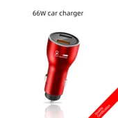 66W Çabuk Şarj Araç Şarjı - Kırmızı - 1