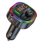 Bluetooth FM Verici MP3 Çalar Araç Şarj Cihazı - Özel Versiyon + Streamer Hızlı Şarj Kablosu - 5