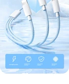 Çoklu Başlıklı 18W USB Şarj Kablosu - 2m Zarif Gri Yüksek Yoğunluklu Örgü İki Adet thumbnail 9