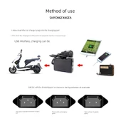 Elektrikli Araç Motosiklet USB Şarj Aleti - Klasik Üç Girişli + Type-C Kablo - 3