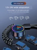 BMW Araç Şarj Cihazı - 30W - 3'ü 1 Arada Kablolu - Kırmızı - 6