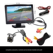 5 inç LCD Ekranlı 12V 6m Kablolu Araç Kameralı Araba Arka Görüş Sistemi - 3