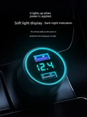 Çift Portlu Araç Şarjı - 100W Süper Hızlı Şarj Ay Işığı Gümüş - 5