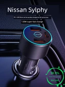 Nissan Sylphy Uyumlu Araç Şarj Cihazı - 120W Süper Hızlı Şarj - Siyah - 2