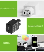 Elektrikli Motosiklet USB Şarj Cihazı 2A Beyaz Çift USB - Kablosuz - 8