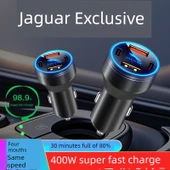 Jaguar Uyumlu 120W Süper Hızlı Şarj Alaşımlı Araç Şarjı + Apple 5~14 Hızlı Şarj Kablosu - 2