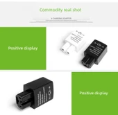 Elektrikli Araç USB Şarj Aleti 2A Çift USB Beyaz + Üçlü Data Kablosu thumbnail 10