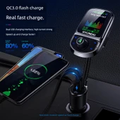 Oto MP3 Çalar - Hyundai + 3'ü 1 Arada Data Kablosu, Bluetooth 5.0, QC3.0 Hızlı Şarj - 3