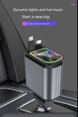 120W Araç Şarj Cihazı - Yıldızlı Tavan Atmosfer Lambalı - Apple + Type-C Model - 7