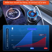 Mercedes-Benz Araç Şarj Cihazı - 200W Süper Hızlı Şarj Alaşım Siyah + Üçü Bir Arada Hızlı Şarj Kablosu - 5