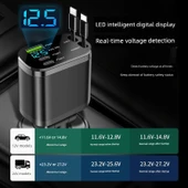 120W Araç Şarj Cihazı - 360W Android Seti (5 Port) Teleskopik Kablo + Type-C Kablo thumbnail 5