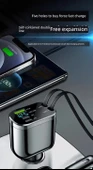 120W Araç Şarj Cihazı - 360W Android Seti (5 Port) Teleskopik Kablo + Type-C Kablo thumbnail 7
