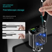 120W Araç Şarj Cihazı - 360W Android Seti (5 Port) Teleskopik Kablo + Type-C Kablo thumbnail 4