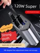 Hızlı Şarj Geri Çekilebilir Araç Şarj Cihazı - ABS Plastik Kasa [Type-C + Apple arayüzü] - 2