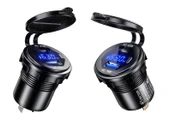 63W QC+PD Süper Hızlı Şarj Araç Şarjı - Anahtarlı, Mavi Kasa/Mavi Lamba - 9