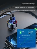 Ford 336W Süper Hızlı Araç Şarj Cihazı - Siyah + Üçü Bir Arada Data Kablosu + PD Hızlı Şarj Kablosu - 3