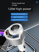 Çift USB PD20W Araç Şarj Cihazı - Siyah Gümüş Şarj Kablolu - 2