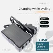 48V-84V Elektrikli Araç USB Şarj Aleti - Üç Girişli + Type-C Kablo - 5