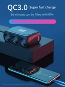3 Girişli Çift USB Araç Şarj Cihazı - Beyaz - 3'ü 1 Arada Kablo - 2
