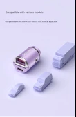 Apple 8-14 Hızlı Şarj Kablolu Philips Küçük Çelik Top Araba Şarjı - Gizli Pudra - 11