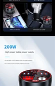 12V/24V Araç Şarj Inverter 220V Dönüştürücü - Üçüncü nesil Amiral Model Çakmak + Motor hızlı şarj + Dijital ekran + C port - 9
