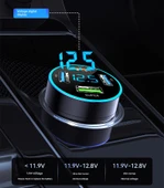 Hızlı Araç Şarj Cihazı 120W 4 Port Süper Hızlı Şarj + Type-C Kablo - 9