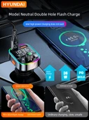 Bluetooth 5.0 Araç MP3 Çalar - Renkli Ambiyans, 3.4A Hızlı Şarj + 3'ü 1 Arada Şarj Kablosu - 3