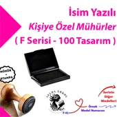 Kitap Mührü, Kitap Kaşesi, Kişiye Özel Hediyelik Mühür, İsimli Mühür F Serisi (100 Model) - 1