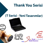 Teşekkür Yazılı Mühür, Thank You Tasarımlı Damga, Hediyelik Butik Firma Mühürleri T Serisi - 1