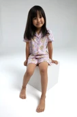 Toontoy Kız Çocuk Komple Baskılı  Düğmeli Şortlu Pijama Takım - 2