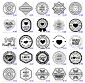 Handmade Kaşesi, El Yapımı Firma Kaşesi, Butiklere Özel Hediyelik Tasarım Hand Made Mühürler H Serisi (75 Model) - 4