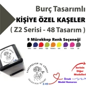 Kişiye Özel İsimli Kaşe, Kitapseverlere Burçlu Kaşe Damga Z2 Serisi - 1