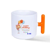 Kişiye Özel Turuncu T Fincan, Doğum Günü Hediyeleri D Serisi - 1