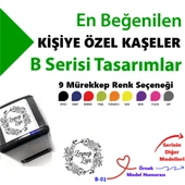 Kişiye Özel Kaşe, İsim Yazılı Kaşeler, Hediyelik Mühürler, Kitap Mührü B Serisi (100 Model) - 1