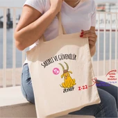 Kişiye Özel Burçlu Bez Çanta, Doğum Günü Temalı Bez Çanta Z1 Serisi thumbnail 1